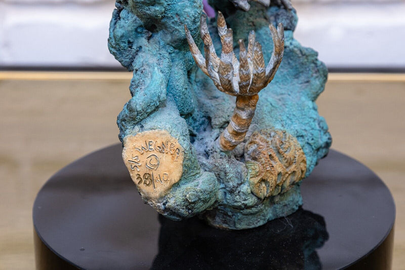 Stewart & Steven Wegner Queen Angel Reef Patina Bronze Sculpture Signed 38/40