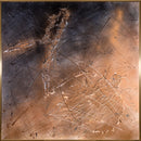 Ellen Loerwald Flashes at Midnight Modern Mixed Media Painting on Board Framed