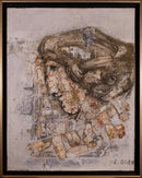 Ljubo Biro Untitled Woman in Profile Signed Acrylic Painting on Masonite 1960s