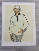 Art Deco Modern Unframed Rene Gruau Hand Signed Lithograph Homme a la Marguerite