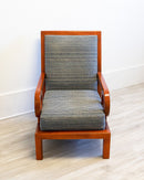 Pair of Custom Made Art Deco Style Mahogany Wood Arm Chairs