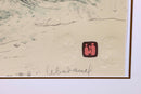 Lebadang Boat at Docks Signed Modern Lithograph with Intaglio H.C. Framed