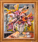 Philip Evergood Orchids in my Studio Signed Modern Expressive Oil Painting