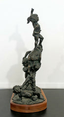 Mid Century Modern Bronze Table Sculpture Signed Edward Chesney 1972