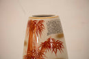Kutani-Enzan Japanese Kutani Flower Vase Kabin Ikebana Sometsuke Aka-E Signed