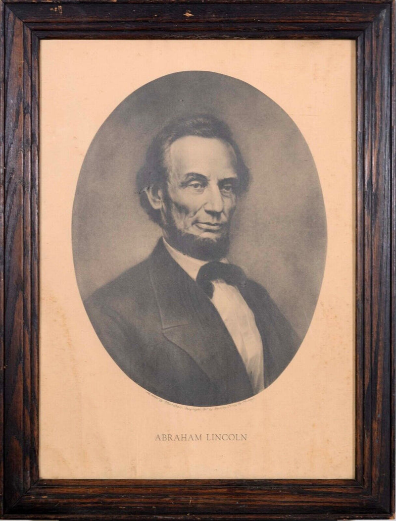William Edgar Marshall Abraham Lincoln Antique Lithographic Portrait on Paper