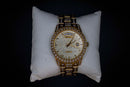 Crofton Lady’s Wristwatch Crystal Encrusted Gold Stainless Steel w/ Original Box