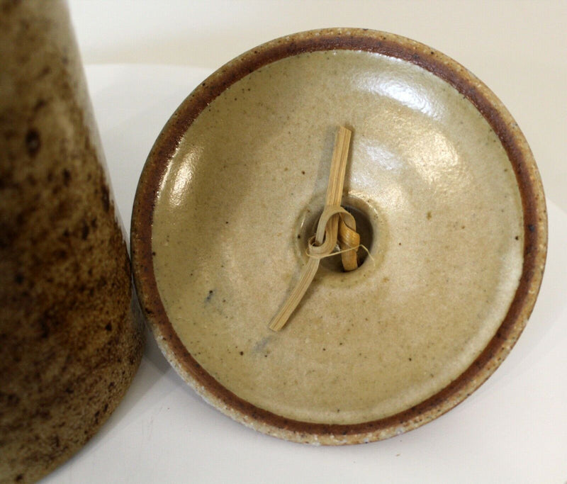 Ceramic Jar with Reed Handle Lid