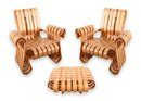 Knoll Frank Gehry Power Play Pair of Bentwood Armchairs and Matching Ottoman