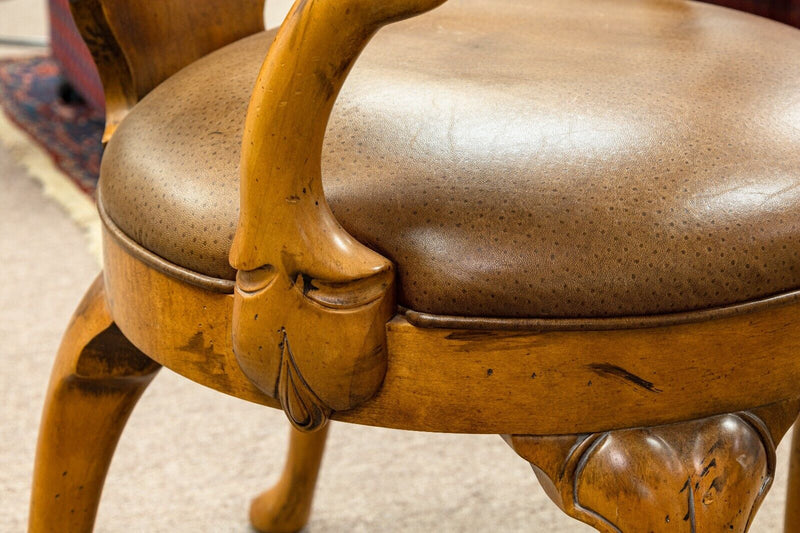 Set of 4 Reproduction English Georgian Walnut Armchairs by Century Furniture