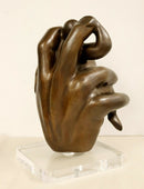 Contemporary Bronze Table Sculpture Illusion by Jerry Soble 1990s