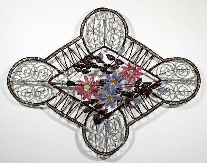 Art Deco Vintage Venetian Glass Beads Wall Art Hanging Sculpture Floral