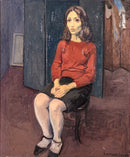 Raphael Soyer Seated Girl Signed Vintage Modern Figurative Original Oil Painting