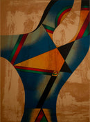 Neal Doty Abstract Surrealist Triptych Signed Serigraph on Paper 93/99 Framed