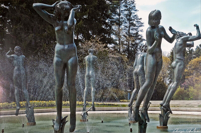 Cranbrook Amye Charfoos Orpheus Fountain by Carl Milles Color Photograph Signed