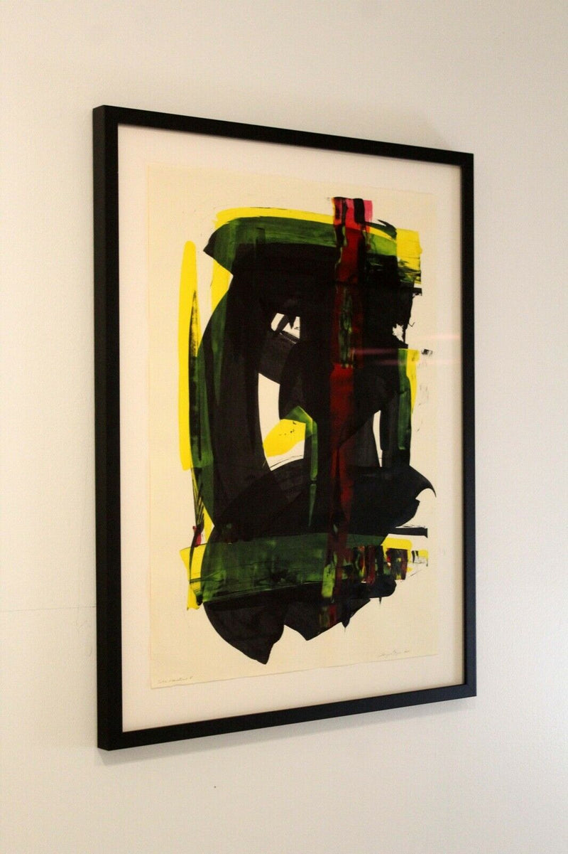 Gary Briggs Contemporary Abstract Painting on Paper Framed