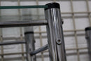 Vintage Mid Century Modern Pair of Glass & Chrome Shelving Units Etagere