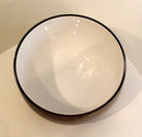 Vintage Mid Century Layered Cased Brown & White Asymmetrical Glass Bowl