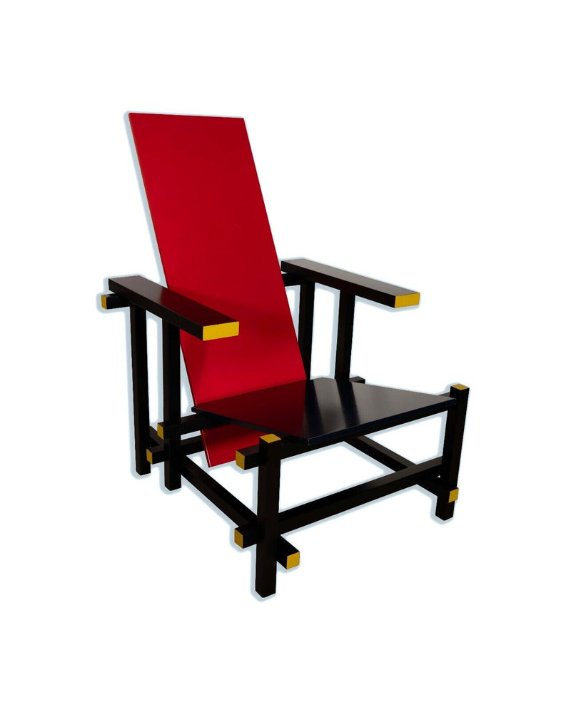 Cassina Red Blue and Yellow Chair Gerrit Thomas Rietvild Post Modern