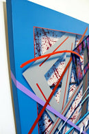 Contemporary Memphis Large Abstract Painting Canvas  J. Ramsauer 1990s Vine Yard