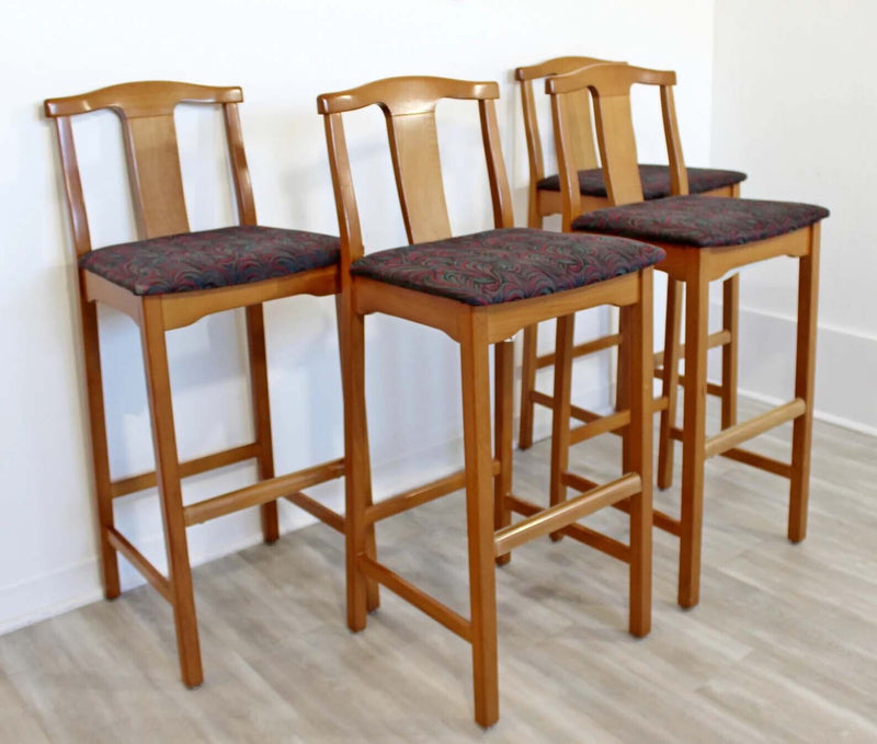 Contemporary Modernist Lowenstein Set of 4 Counter Bar Stools 1990s