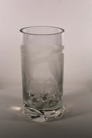 Art Nouveau Glass Vessel with Female Nude Etched Design Signed Madden