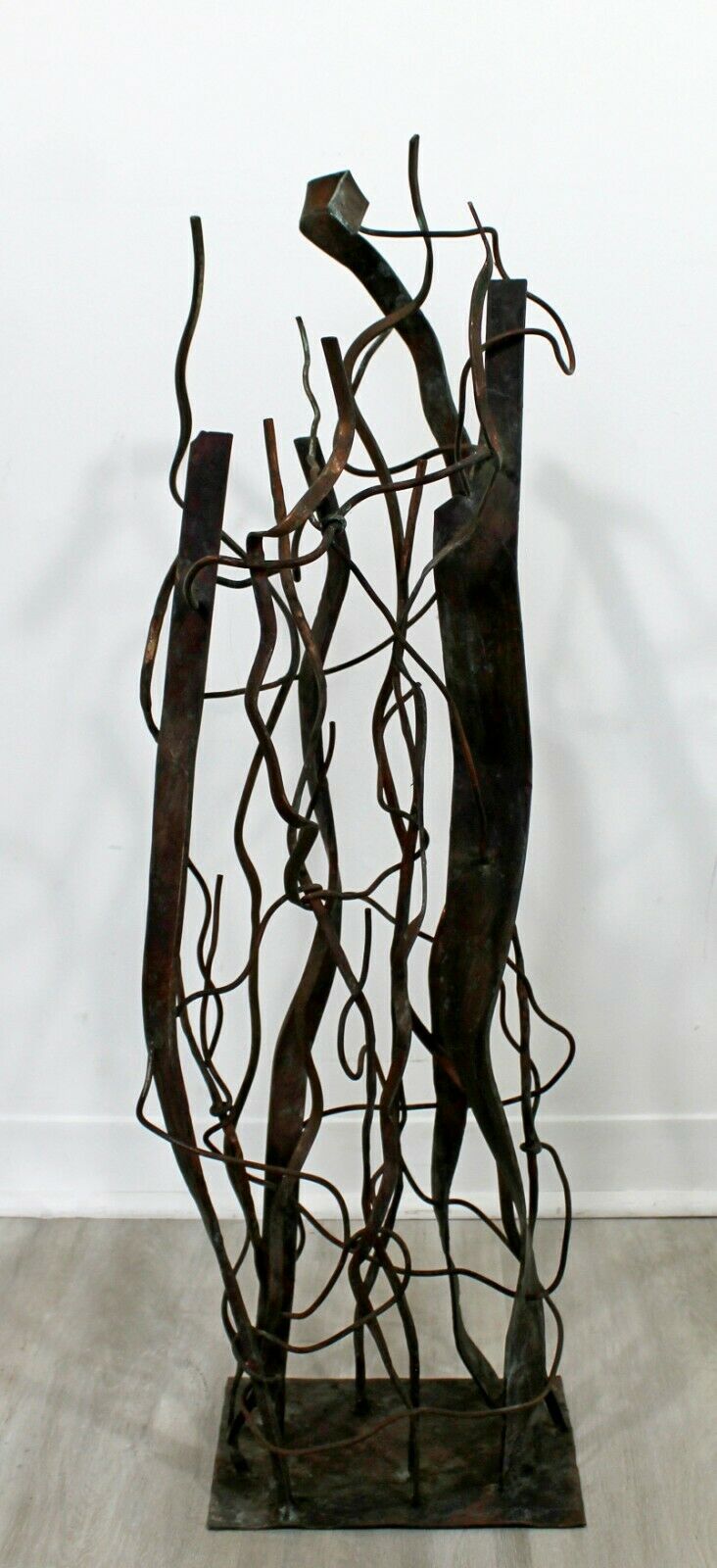 Contemporary Forged Painted Copper Metal Abstract Floor Sculpture Robert Hansen
