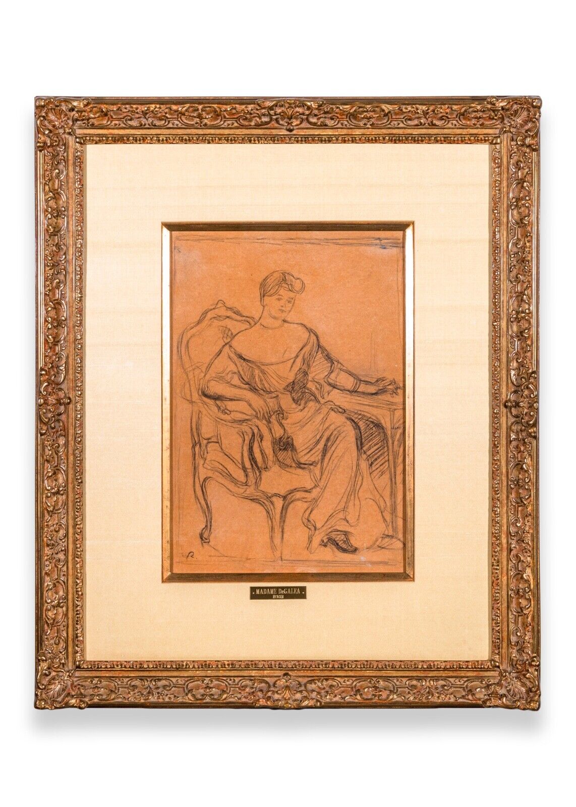 Pierre-Auguste Renoir Madame de Galéa Signed Original Sketch
