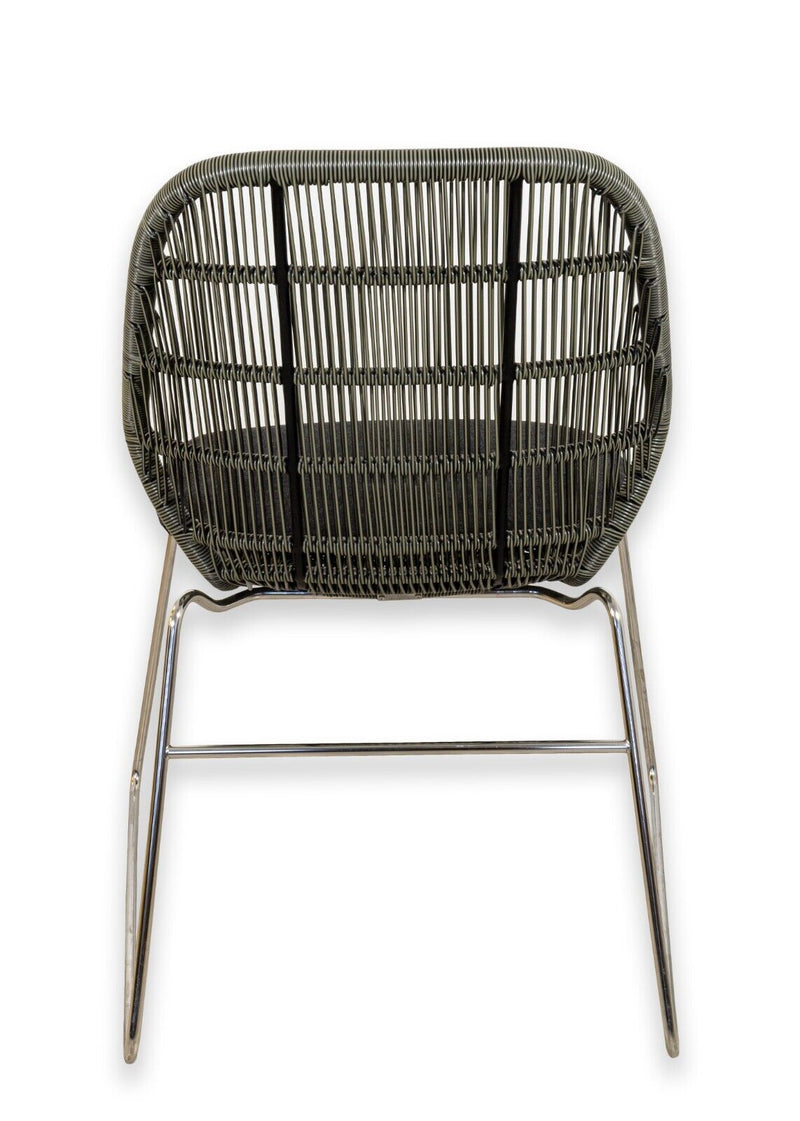 Pair of B&B Italia Contemporary Modern Crinoline and Stainless Steel Chairs