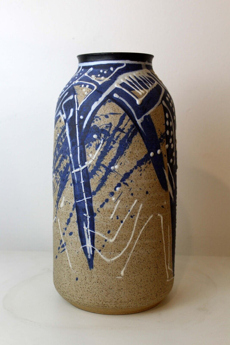 Charles Counts 11  Rare Vase with Blue and White Design