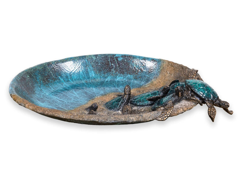 Joseph Quillian Limited Signed Bronze Turtle Dish and Bronze Turtle Sculptures
