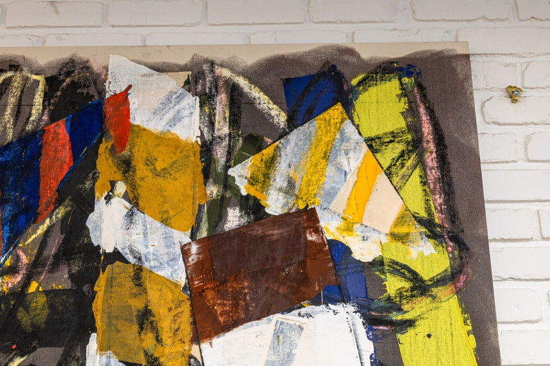 Michael Goldberg Martirio Della Mogue Signed Abstract Oil Painting Canvas 1990