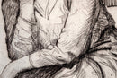 Myron Barlow Seated Woman Signed Vintage Etching on Paper American Realism 1920s