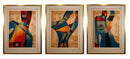 Neal Doty Abstract Surrealist Triptych Signed Serigraph on Paper 93/99 Framed
