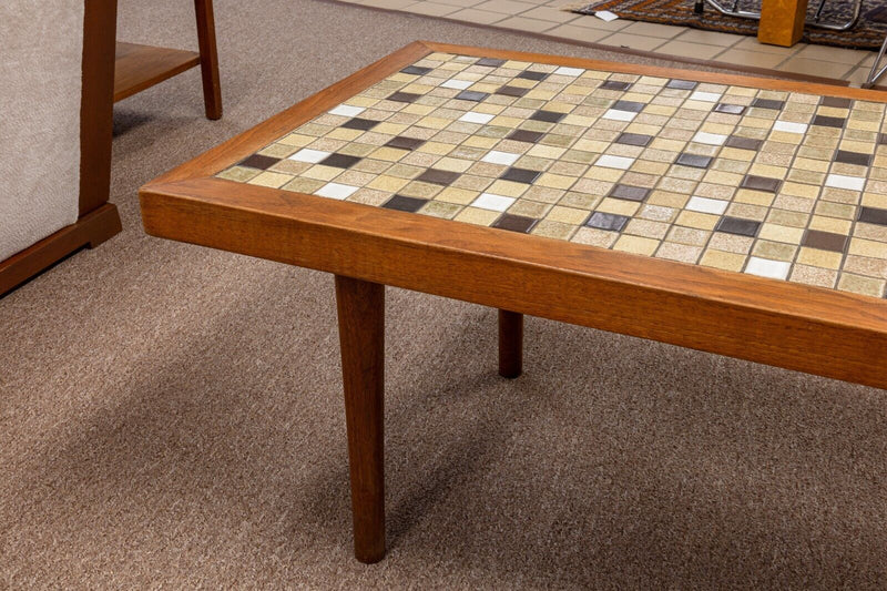 Mid Century Modern Marshall Studios Martz Tile and Wood Rectangular Coffee Table