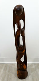 Mid Century Modern Abstract Figurative Wood Carving Floor Sculpture