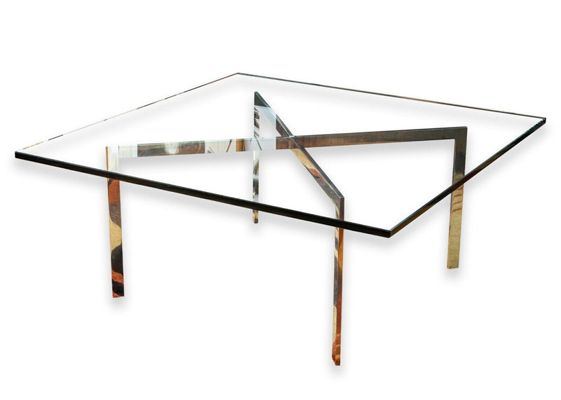 Mies van der Rohe for Knoll Barcelona Chrome and Glass Coffee Table Mid Century