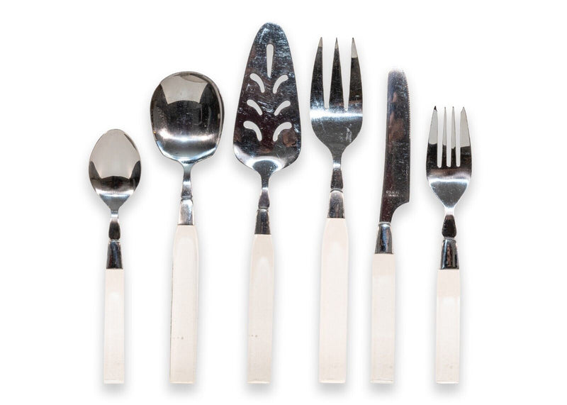 Lifetime Cutlery Lucite Stainless Contemporary Modern Silverware Set of 103