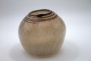 Willem Heesen Contemporary Earth Toned Art Glass Vessel with Swirl Line Design