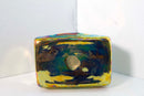 Paula Barton Signed Postmodern Iridescent Glass Decanter with Flower Design Top