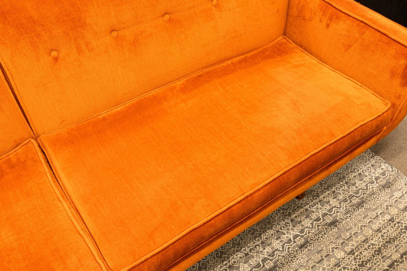 Edward Wormley for Dunbar Mid Century Modern Burnt Orange Bracket Back Sofa