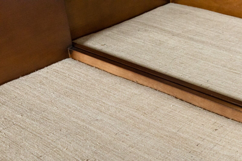 Contemporary Modern Ralph Lauren Walnut Wood 3 Piece Modular Sectional Sofa