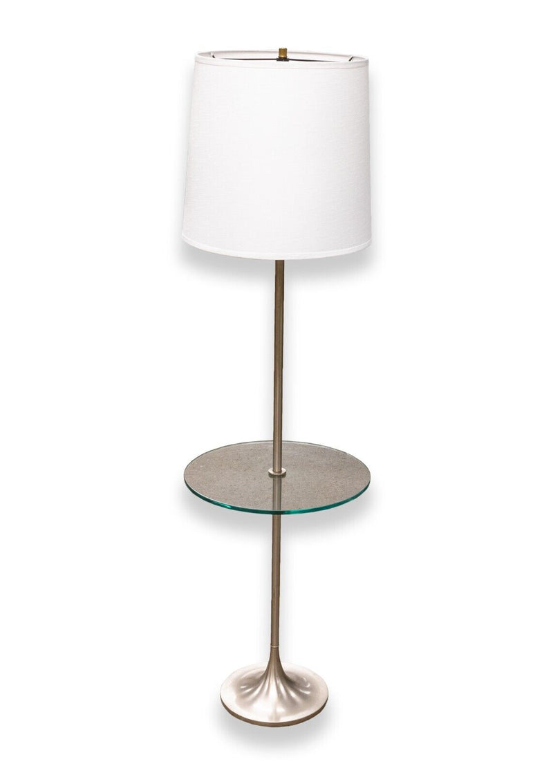 Laurel Lamp Mid Century Modern Chrome and Glass Floor Lamp Side End Table