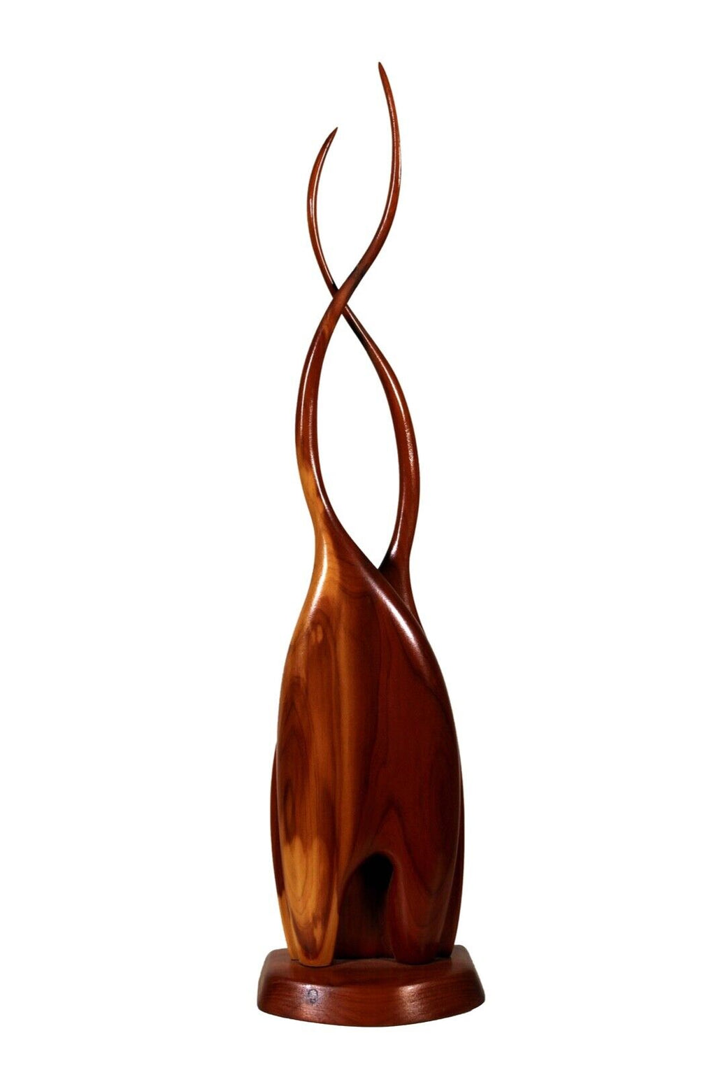 Mid Century Modern Abstract Figurative Wood Carving Floor Sculpture