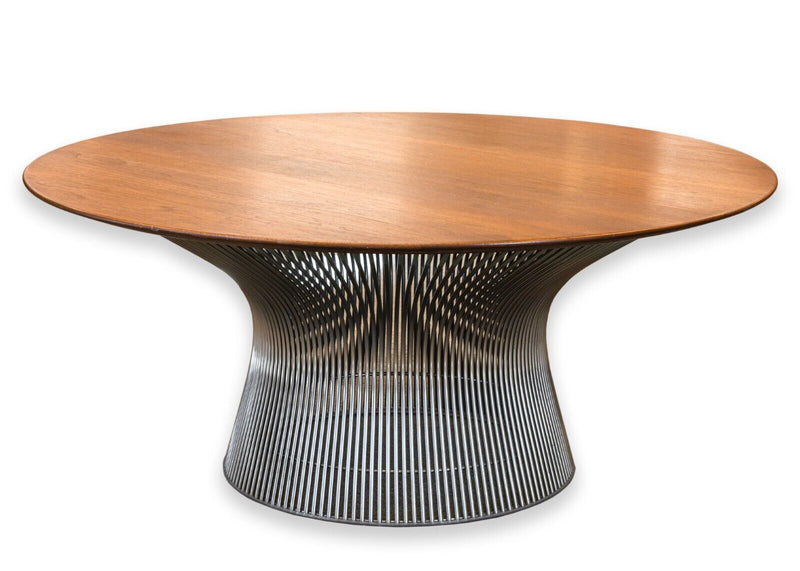 Warren Platner for Knoll Wood and Steel Wire Mid Century Modern Coffee Table
