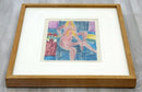 Modern Framed Nudes Hand painted Linocut Monotype Signed Matt Phillips 1970s