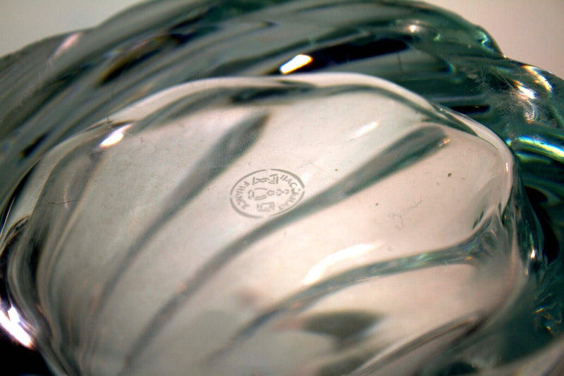 Baccarat Fine Crystal Contemporary Swirl Vase Etched Stamp