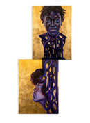 Christopher Adam Williams Lift Every Voice Diptych Oil on Canvas w/ Cu Au Leaf