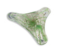 Vintage Murano Clear and Green with Gold Speckles Freeform Art Glass Bowl