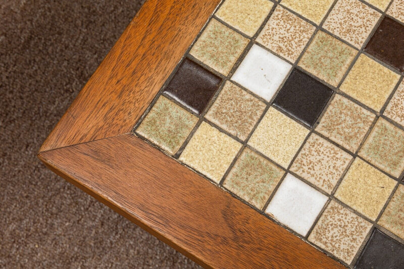 Mid Century Modern Marshall Studios Martz Tile and Wood Rectangular Coffee Table